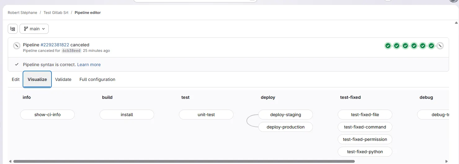 Pipeline Editor, Visualize tab