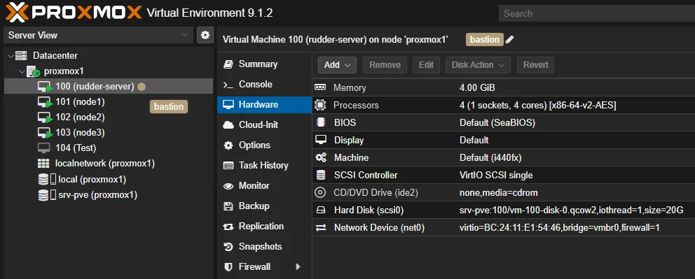 Tags sur une VM dans Proxmox