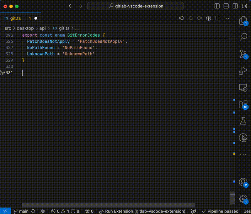 vscode gitlab workflow