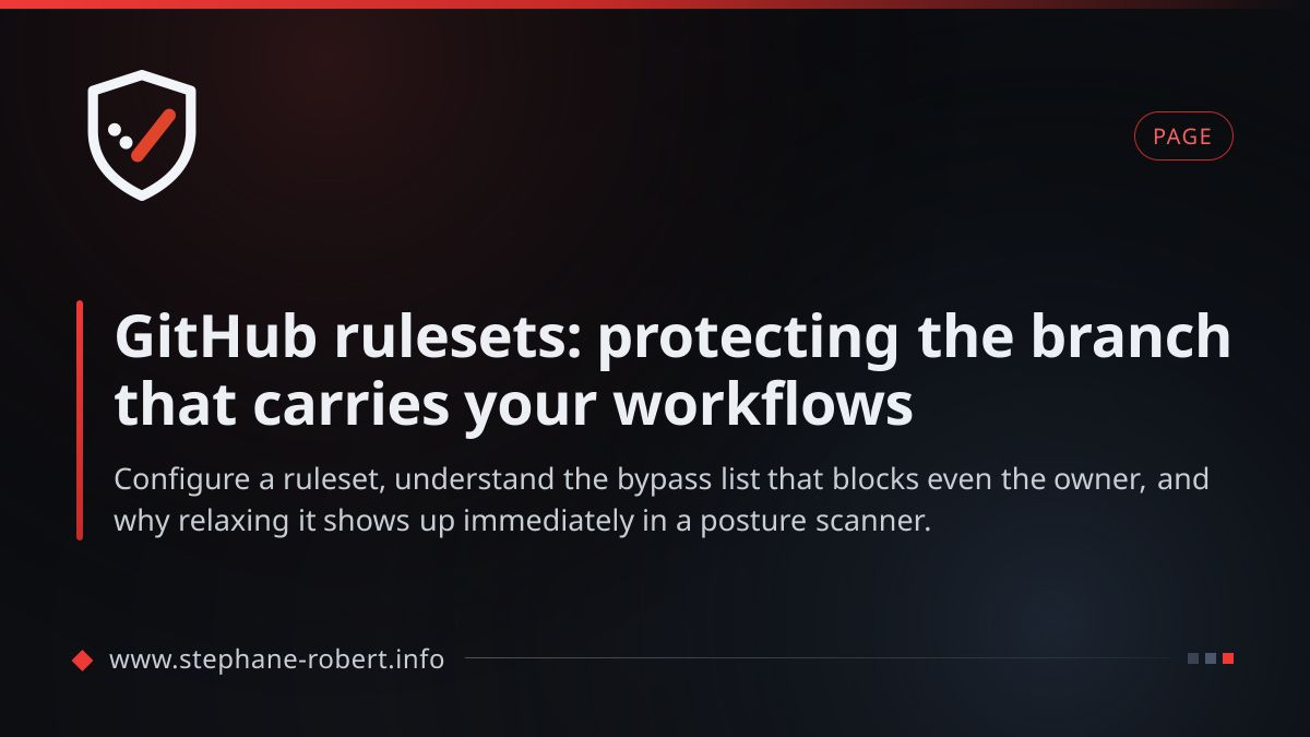 GitHub rulesets: protecting the branch that carries your workflows